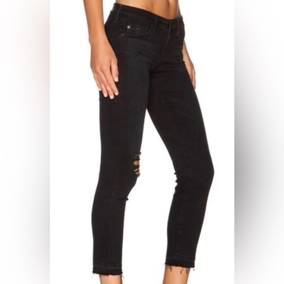 AG  Adriano Goldschmied Stilt Crop Cigarette Jean Crop Distressed - Picture 2 of 7